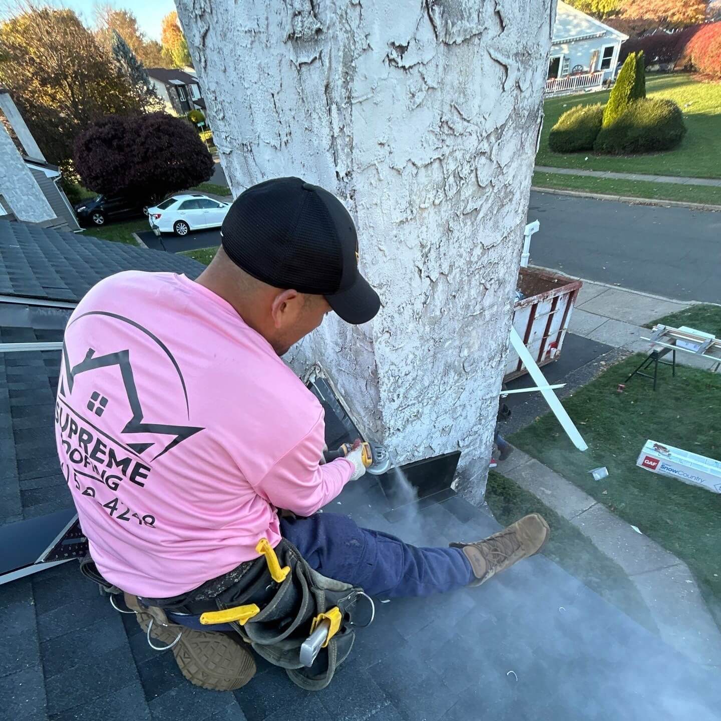 Professional chimney flashing repair in Montgomery County